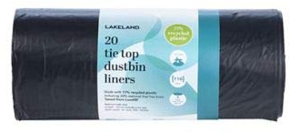 Lakeland 20 Tie Top Large Bin Liners – Leak Resistant Recyclable Eco Friendly Bin Bags