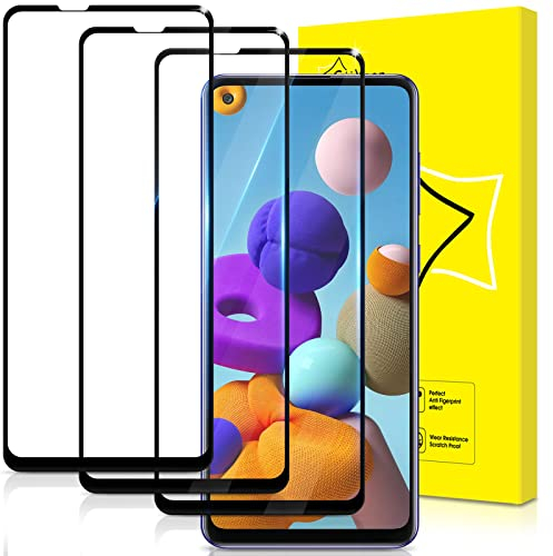 GiiYoon 3 Stück Panzer Schutz Glas für Samsung Galaxy A21s, HD Displayschutzfolie, 9H Härte, Anti- Kratzer, Bläschenfrei, Ultrabeständig