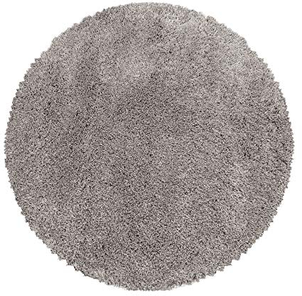 HomebyHome Shaggy Teppich Wohnzimmer 80 cm Rund - 50 mm Florhöhe Hochflor Wohnzimmerteppich Beige Extra Weich und Flauschig - Langflor Teppiche für Schlafzimmer, Küche, Flur - Carpet, Halı, Kilim