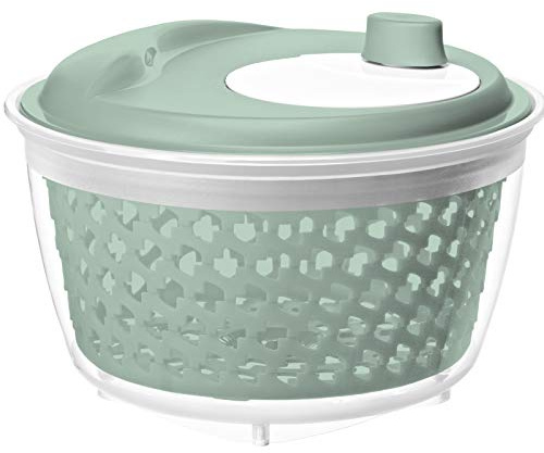 Rotho 1722405114 Fresh Salatschleuder, Kunststoff (PP) BPA-frei, türkis/transparent, 4.5l