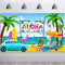 HOWAF Aloha Hintergrund Banner für Hawaii Party Deko, Groß Stoff Wand Garten Draussen Banner für Tropisch Sommer Party Deko, Fotoautomat Hintergrund Banner für Strand Luau Tiki Party Deko, 185*110cm