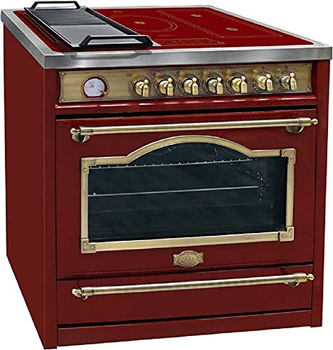 Kaiser Fornello a induzione freestanding HC 93655 IRotEm, Autopulente catalitico, Fornello elettrico 90 cm, Kaiser Empire Bordeaux, multifunzione Multi 8 con piano cottura a induzione