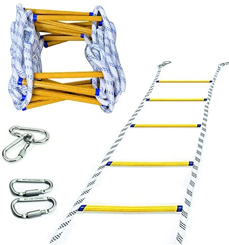 Scala Antincendio D'emergenza,Scale di Sicurezza con Moschettoni,3M Scala a Fune di Salvataggio Pioli Antiscivolo per Una Rapida Installazione in Caso di Incendio (3 meters 1 type)