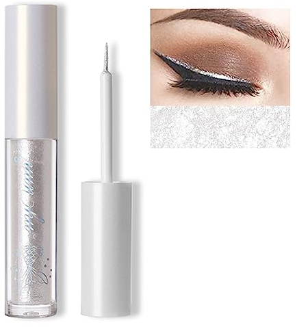 Erinde Eyeliner Liquido Glitterato, Metallico Shimmer, Adesivi Colorati ad Alto Pigmento, Impermeabile Lunga Durata per Donne #01
