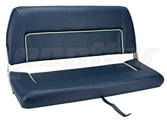 PONTTOR Sitzbank SCHWERINER SEE Steuerbank Bootssitz Bootsstuhl Steuerstuhl, dunkelblau, cremeweisse Biese