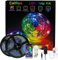 calflux Led Strip Selbstklebend Wasserdicht 10m 32.8Ft,RGB LED Streifen with Cover,Fernbedienung,12v Smart Kontroller,Musik Sync Beleuchtung,Led Lichtband Außen für Innen Haus,Garten,Dekoration