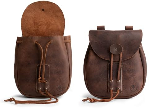 Valhalla Gear, Bushcraft Tasche, tragbare sichere Tasche zur sicheren Aufbewahrung von Geld, Münzen, Rechnungen, Wertsachen, Vollnarbenleder, handgefertigt