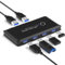 USB 3.0 Switch 2 In 4 Out, DGODRT USB Umschalter für 2-PC Teilen 4 USB-Geräte für Drucker, Scanner, Tastatur, USB Sticks, Maus mit 2 USB Kabel,mit 2 USB3.0 Kabel 1.5m