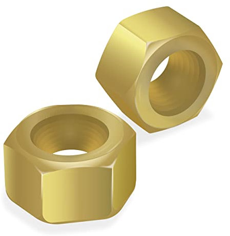 M4 Hex Nuts (Pack of 50 pieces) Electro Brass Plated Steel Metal for Lock Bolt Bolts and Screws Heavy Duty Resistant to Rusting and Corrosion Certified Standard