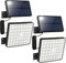 Tailcas Solar Security Lights Outdoor Motion Sensor, [4Modes/54LED] Garden, IP65 Waterproof Powered Lights, PIR Wall for Shed Fence Yard Garage Door, 2 Pack, ‎‎black