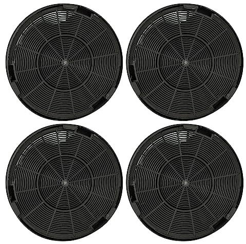vhbw 4x Aktivkohlefilter kompatibel mit Franke Active Kitchen FAK 607 XS, Active Kitchen FAK 907 XS Dunstabzugshaube - 19,6 cm