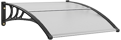 VEVOR Vordach Haustür 965x1017mm Überdachung UF50+ PC-Sonnenschutzfolie Haustürvordach PC-Blatt + ABS-Halterung + Aluminium-Verbinder Pultvordach UV-beständig Haustürdach Pultbogenvordach