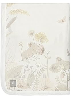Jollein 513-522-67055 Kinderdecke mit Teddyfell Dreamy Mouse weiß (100x150 cm)
