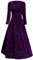 Vestido Largo de Mujer de Terciopelo Dorado de Manga Media (Purple, XXXL)