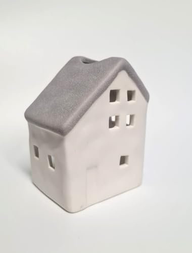 Casetta Porta Candela - Decorazioni Natalizie porta candela in Ceramica 10 cm