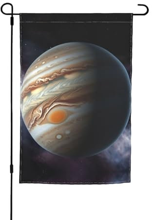 Jupiter-Landschaftsgartenflagge, 30,5 x 45,7 cm, vertikale Hofflagge, für Herbstdekorationen, Bauernhaus, rustikale Outdoor-Herbst-Halloween-Dekoration.