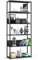 AKORD Bücherregal mit 6 Ablagen 80cm breit | Industrial/Loft-Style | Offen | Skelettbauweise | Standregal | Holz/Metall | Für Küche, Schlafzimmer, Büro | Regal mit Metallrahmen | Schwarz