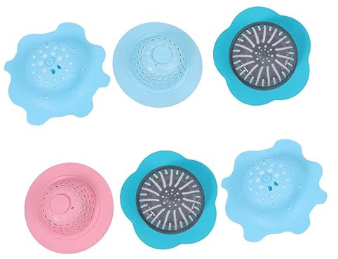 Veemoon Effizientes Abflusssieb Für Die Küchenspüle – 6-teiliges Kunststoffsieb Mit Filternetz Haarfänger Für Den Abfluss (zufällige Farben)