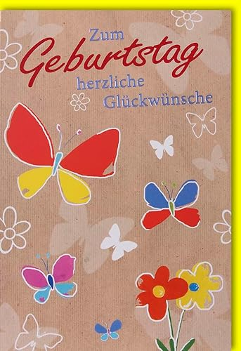 Verlag Dominique Glückwunschkarte Geburtstag Schmetterlinge - mit Umschlag