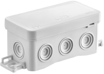 SIMET Anschlussdose FASTBOX&HOOK, halogenfrei, selbstverlöschend, UV-beständig, IP54, mit Einhängemöglichkeit HNS (Grey 45 x 85 x 40, 1 Stück)