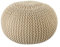 Amago home Pouf Outdoor ø 55 o. 45cm Bodenkissen Sitzpouf Hocker wetterfest pflegeleicht & nachhaltig Größe ø 45 cm, Farbe Creme - warm Sand