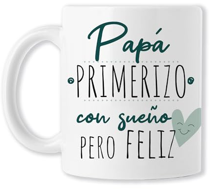 Padres (BAOBAB REGALOS Taza Papá Primerizo, con sueño pero feliz - Original y divertido Día Del Padre - Paternidad - Padre Primerizo - Para mi papá. Cerámica blanca)