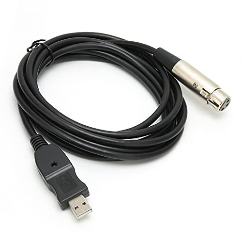 Beufee Stereo Audio Cable Adapter, USB Cable Adapter Cable USB Male To XLR Female 3 Meters Studio Audio Cable Connector Cords Adapter for Microphones Recording