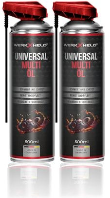 2x WerkXheld Multi-Spray Multiöl 500ml – Multifunktionsöl, Kriechöl & Rostlöser mit Korrosionsschutz. Hochwertiges Schmiermittel