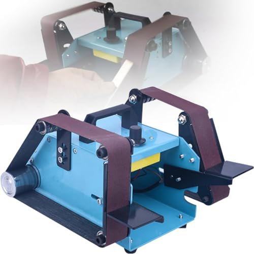 CYMYYDS 950W Belt Sander Bench Grinder, Electric Abrasive Belt Machine, Household Belt Sanding Grinding Machine, Double-Ended Bench Polishing Machine for Metal Wood Polished