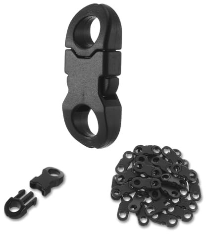 30 Stück Gurtschnalle Rucksack Schnalle 6 mm Schnallen und Verschlüsse Schwarz Paracord Zubehör Schnellverschluss Steckschnalle für Kamera Hundeleine Rucksack