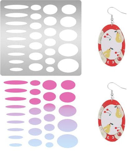 UNICRAFTALE Metallschablone Ovale Ausschnittschablone Zeichenschablone Metallvorlage Edelstahl Tagebuchschablonen Ellipsenvorlage Geometrische Malschablone Heimwerker Scrapbooking Fotogravur Schmuck