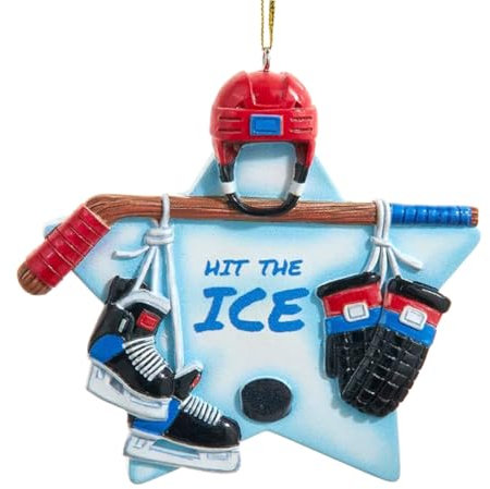 The Bridge Collection Eishockey-Ornament Hit The Ice Hockey, 10,2 cm, Weihnachtsdekoration, Geschenk für Hockeyspieler