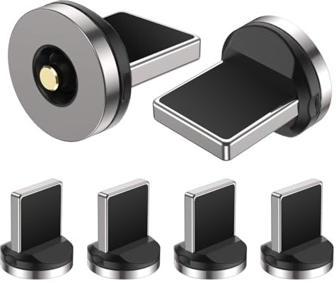 AUFU 1Pin Phone Magnet Stecker [6 Stück] Phone Magnet Adapter Magnet Ladekabel 1.0 Magnetischerkopf Staubschutz Verbinder für Ladeanschluss Magnetisches Stecker für Magnetisches Ladekabel