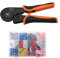 Pince à sertir hexagonale à double fil,vec 1200pcs Cosses Electriques,AWG28-5 (0,08-16 mm²) Pince a Sertir Outil,auto-ajustable,pour le bricolage et l'utilisation industrielle