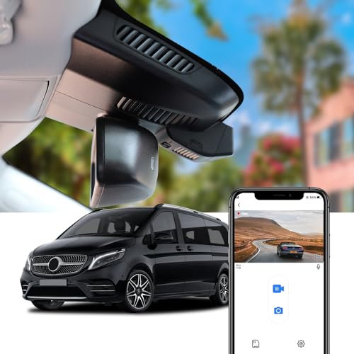 Fitcamx Dashcam 4K Kompatibel mit Mercedes Benz V-Class EQV Vito eVito 2015-2023 (HD2-6112), OEM Autokamera 2160P UHD Video WiFi, G-Sensor, Loop-Aufnahm, WDR Dashcam mit akku, Plug & Play, 64 GB Karte
