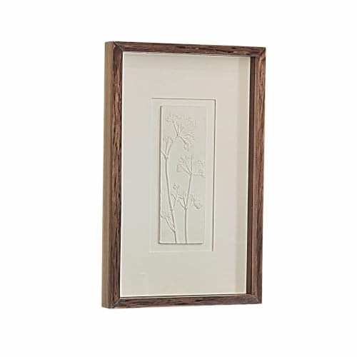 Loberon Bild Grelita, braun/weiß | Filigrane Pflanzenmotive, Natürliche Eleganz, Wanddekoration, Wandbild, Tannenholz, Glas