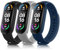 Wanme 3 Stück Armband für Xiaomi Mi Band 5/ Xiaomi Mi Band 6 Armband, Weiches Silikon Atmungsaktiv Ersatzarmband für Amazfit Band 5/ Xiaomi Mi Band 6/5 Armband (Schwarz+Navy blau+Grau)