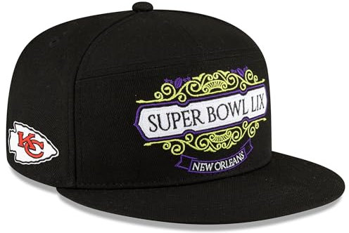 New Era Herren Kansas City Chiefs Super Bowl LIX Tarmac Split Panel 9FIFTY Snapback Hat Schwarz