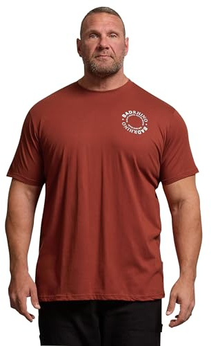 BadRhino Big & Tall Burnt Circle Logo T-Shirt - Men's - Plus Size Curve Red