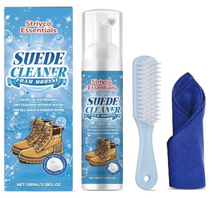 Striyco Essentials Suede Shoe Cleaner Kit with Brush, Cleaner for Suede, Nubuck, Knit, Boots, Trainers and Sneakers