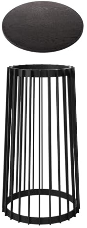 MELTOM Gartentisch XXL – Schwarz – Runder Robuster Kunststoff (Plastik) – Beistelltisch für Balkon, Terrasse, Garten (Schwarz/Schwarze Platte, XXL)