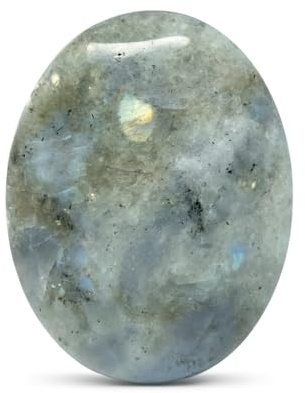 Vera Mentis Galet de Labradorite Naturelle 140 g + Pochette Offerte – Forme Ovale Polie – Pierre de Protection, Intuition & Méditation – Lithothérapie & Reiki