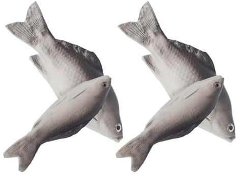 POPETPOP Künstliche Fischmodelle 4 Stück aus Pu Material Lebensechte Küchen und Fotorequisiten für Food Fotografie Realistische Deko für Partys und Aquarium
