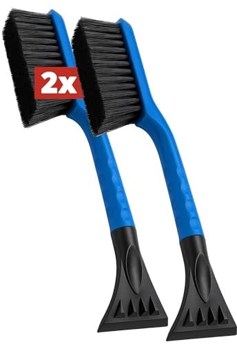 LICARGO 2X Eiskratzer Auto mit Besen 41cm - Stabil, Lang & lackschonend | Made IN EU | 2in1 Schneebesen Auto Eiskratzer mit Besen, Auto Winter Zubehoer, Scheibenkratzer Auto, Ice Scrapers