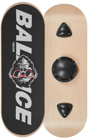 VEVOR Balance Board, Wobble Board Trainer for Adults 3-Level Adjustable Base, Premium Wooden Balance Training Equipment, Slip-Resistant Surface for Core Workout, Standing Desk Exercise, Home Gym, Yoga