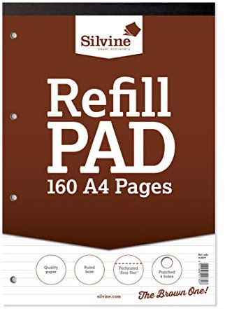 Silvine A4 Refill Pad - Lined (160 Pages) Single