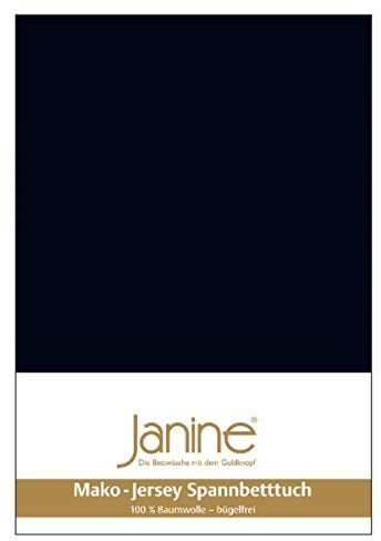 Janine Spannbetttuch 5007 Mako Jersey 90/190 bis 100/200 cm schwarz Fb. 98