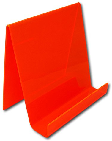 EPOSGEAR Large Wide Plastic Acrylic Perspex Book Plate Retail Display Stand Holder - Perfect for Schools, Nurseries, Libraries etc (Lava Orange)