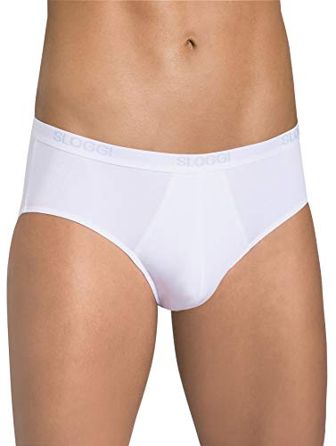 Sloggi Basic Midi 2P 2 Pack Briefs for Men White (0003) 38 CS