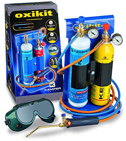 KEMPER - Kit Chalumeau Oxygène Propane Pro 3100°C : Ensemble Complet Brasage, Soudage & Coupe Acier 5 mm, Détendeurs, Anti-Retour, Accessoires & Autonomie Longue